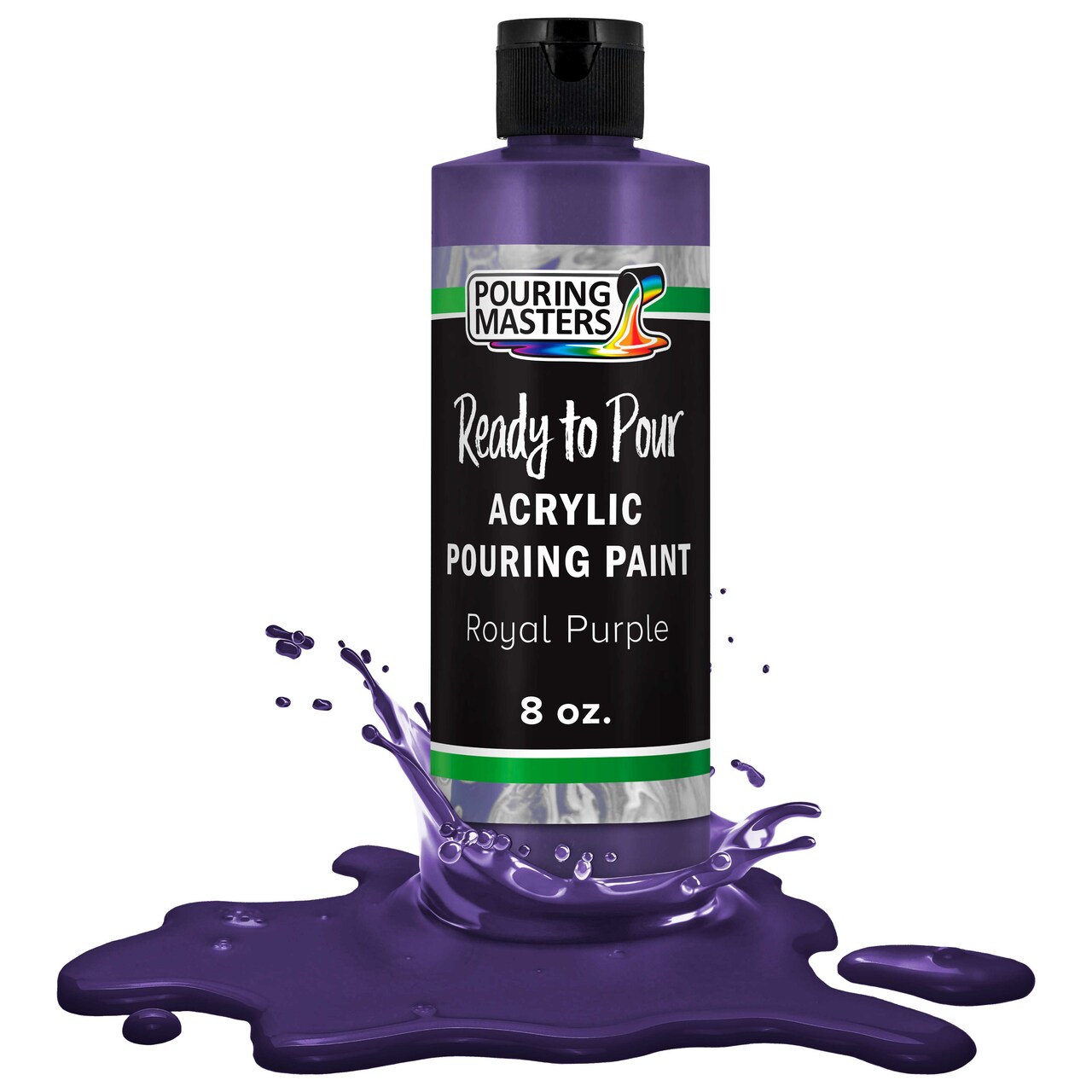 Pouring Masters Royal Purple Ready to Pour Acrylic Pouring Paint - Premium 8-Ounce Pre-Mixed Fluid Acrylic Paint - Fluid Art Supplies for Canvas, Wood, Paper, Tile & Rocks
